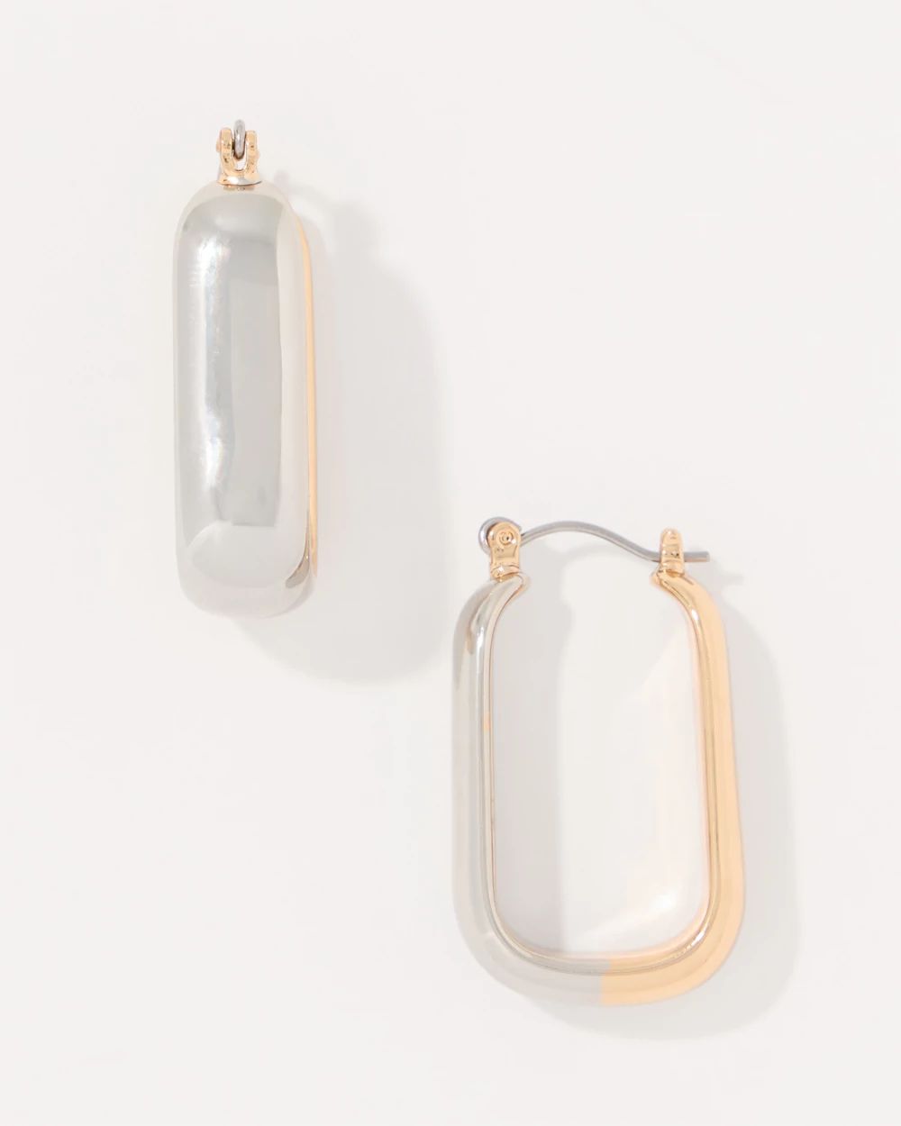 Mixed Metal Hoop Earrings click to view larger image.