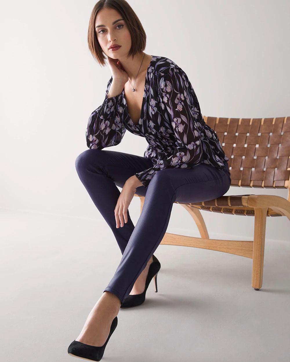 Curvy-Fit High Rise Coated Skinny Jeans