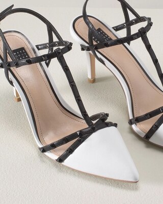 Strappy Studded Mid Heel Pump