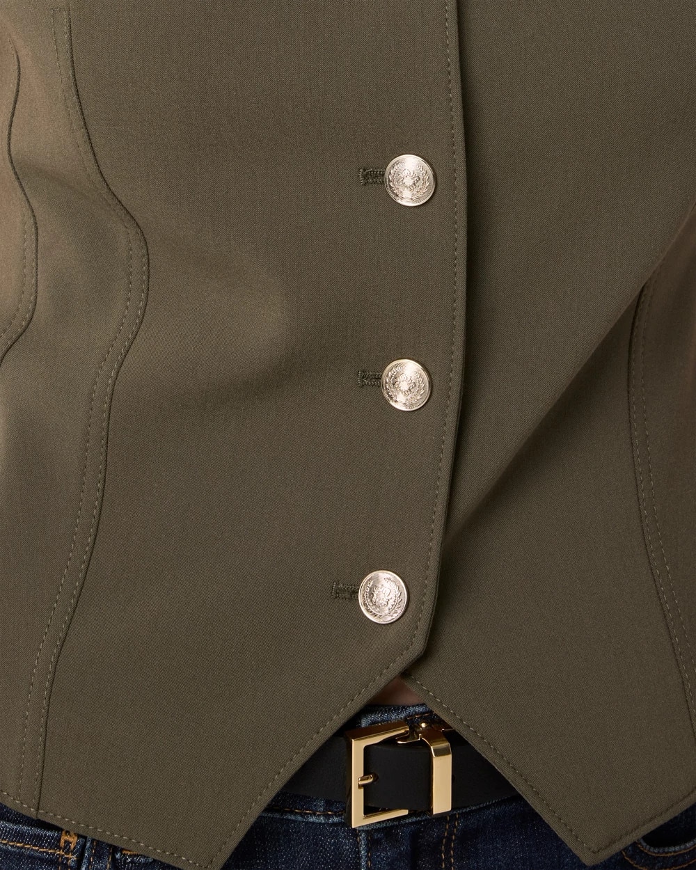 Petite Button Front Vest