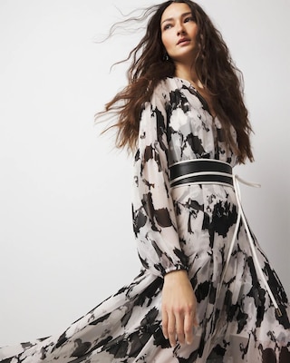Petite Abstract Floral Maxi Dress click to view larger image.