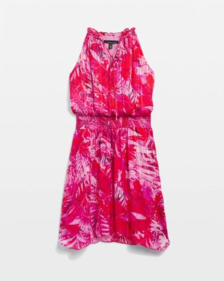 Sleeveless V-Neck Halter Blouson Dress