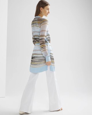 Belted Striped Cardigan
