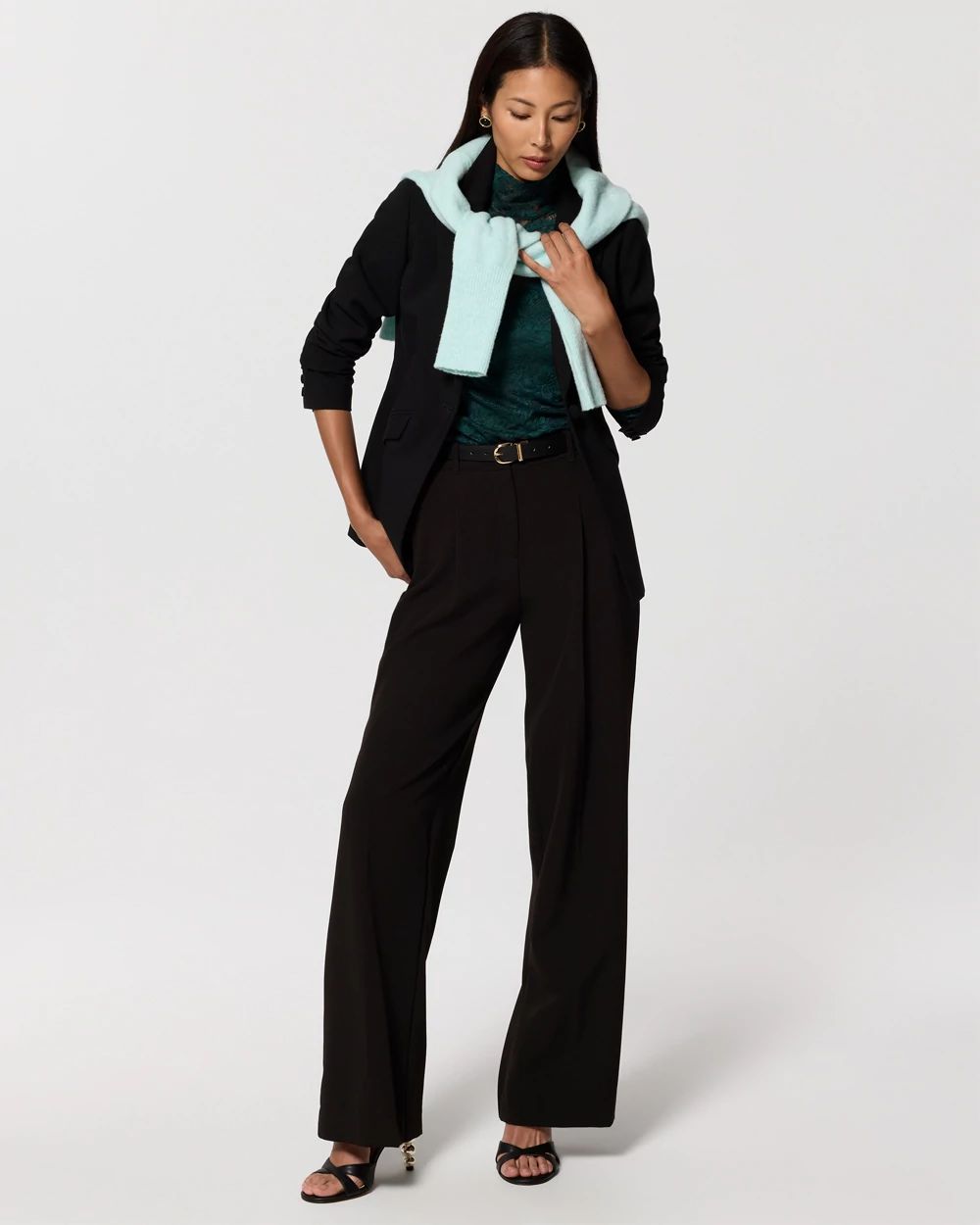 Lace Mockneck Long Sleeve Top click to view larger image.