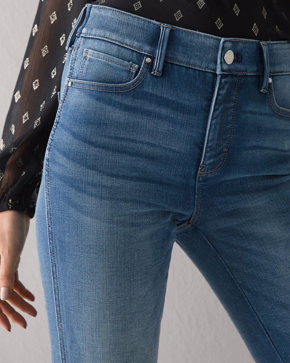 High-Rise Cashmere Denim Skinny Jeans