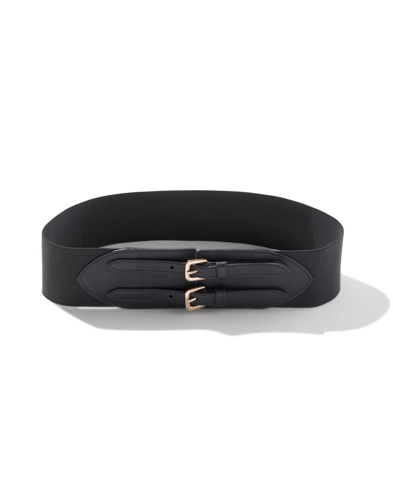 Wide Two Buckle Stretch Belt