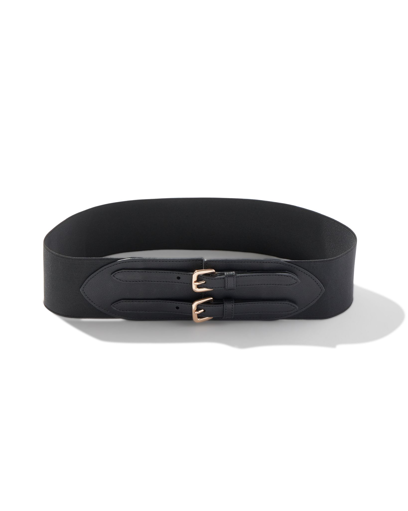 Wide Two-Buckle Stretch Belt