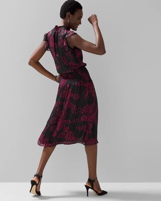 Sleeveless Smocked Waist Ruffle Midi Dress