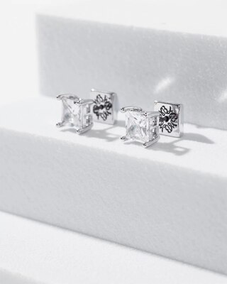CZ Princess Stud Earrings