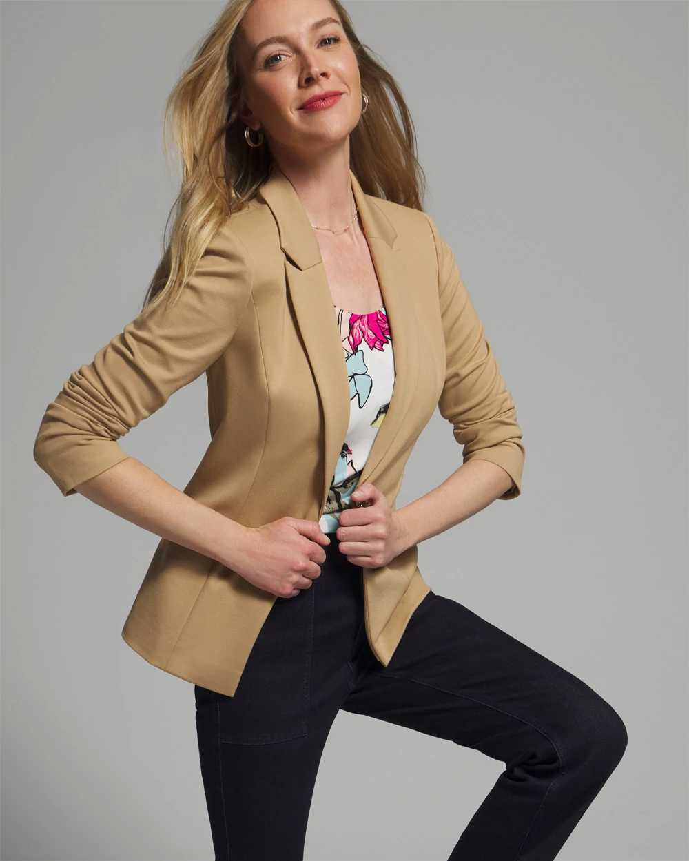 Outlet WHBM Long Sleeve Everyday Knit Blazer click to view larger image.