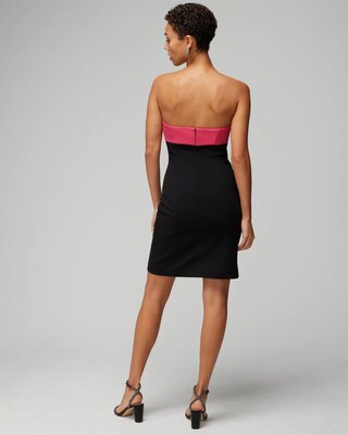 Strapless Colorblock Tuxedo Mini Dress