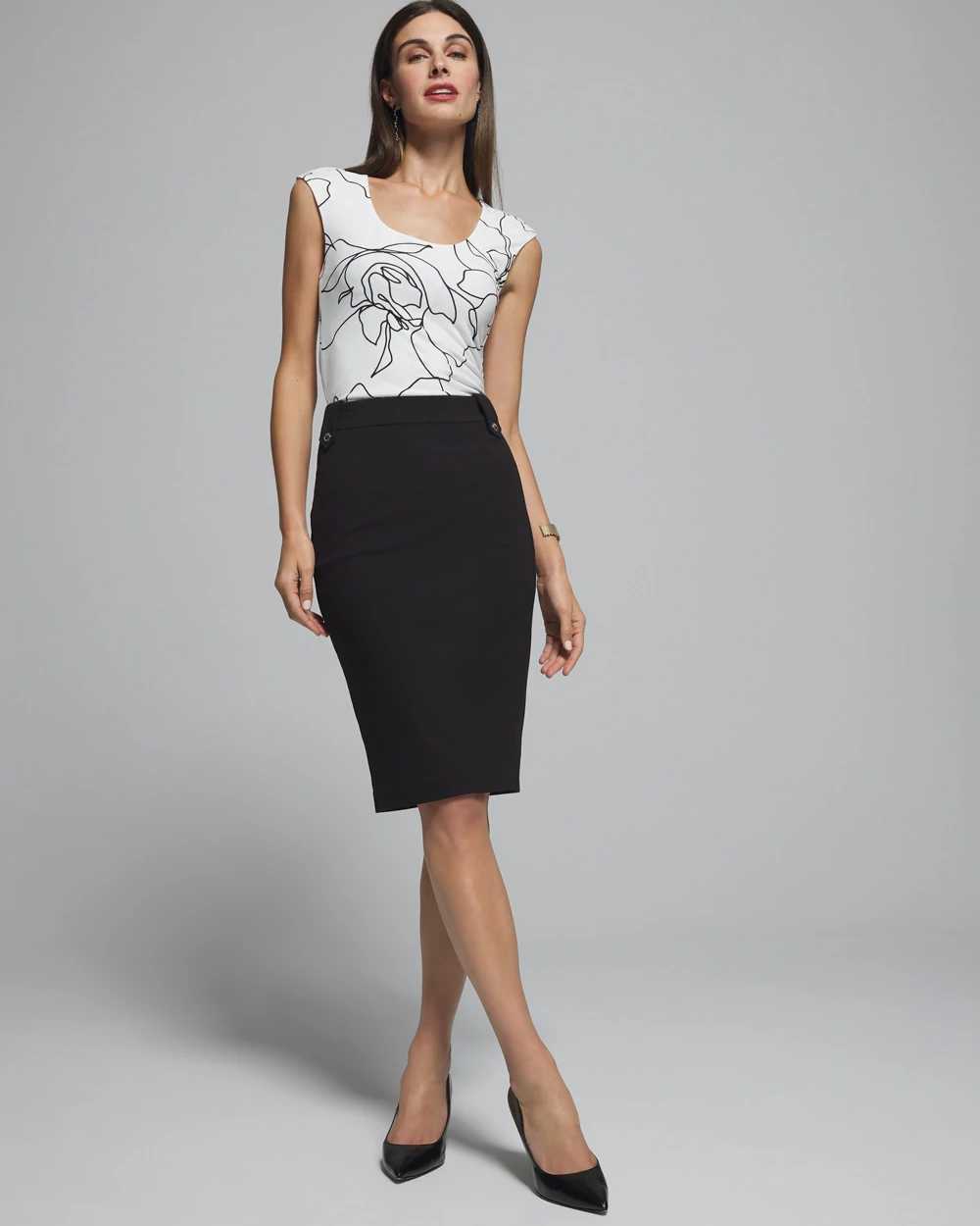 Outlet WHBM Pull-On Skirt With Snap Detail