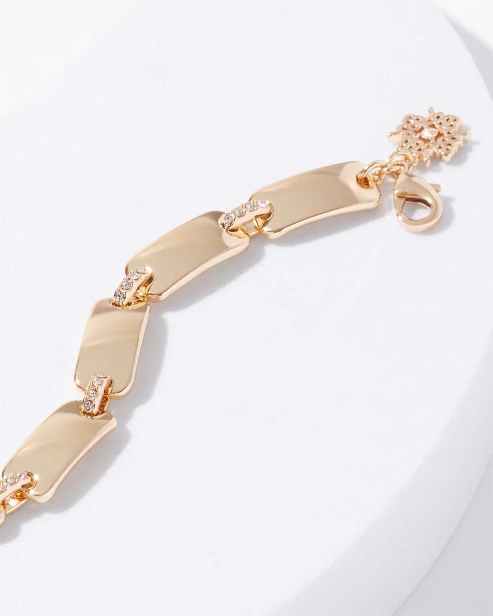 Gold Pave Metal Link Bracelet