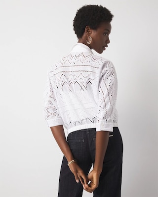 Kimono Sleeve Eyelet Shirt click to view larger image.