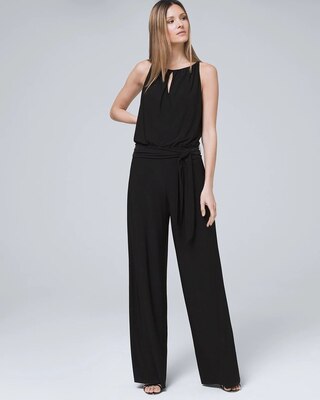 Printed Wide-Leg Jumpsuit with Removable Sash