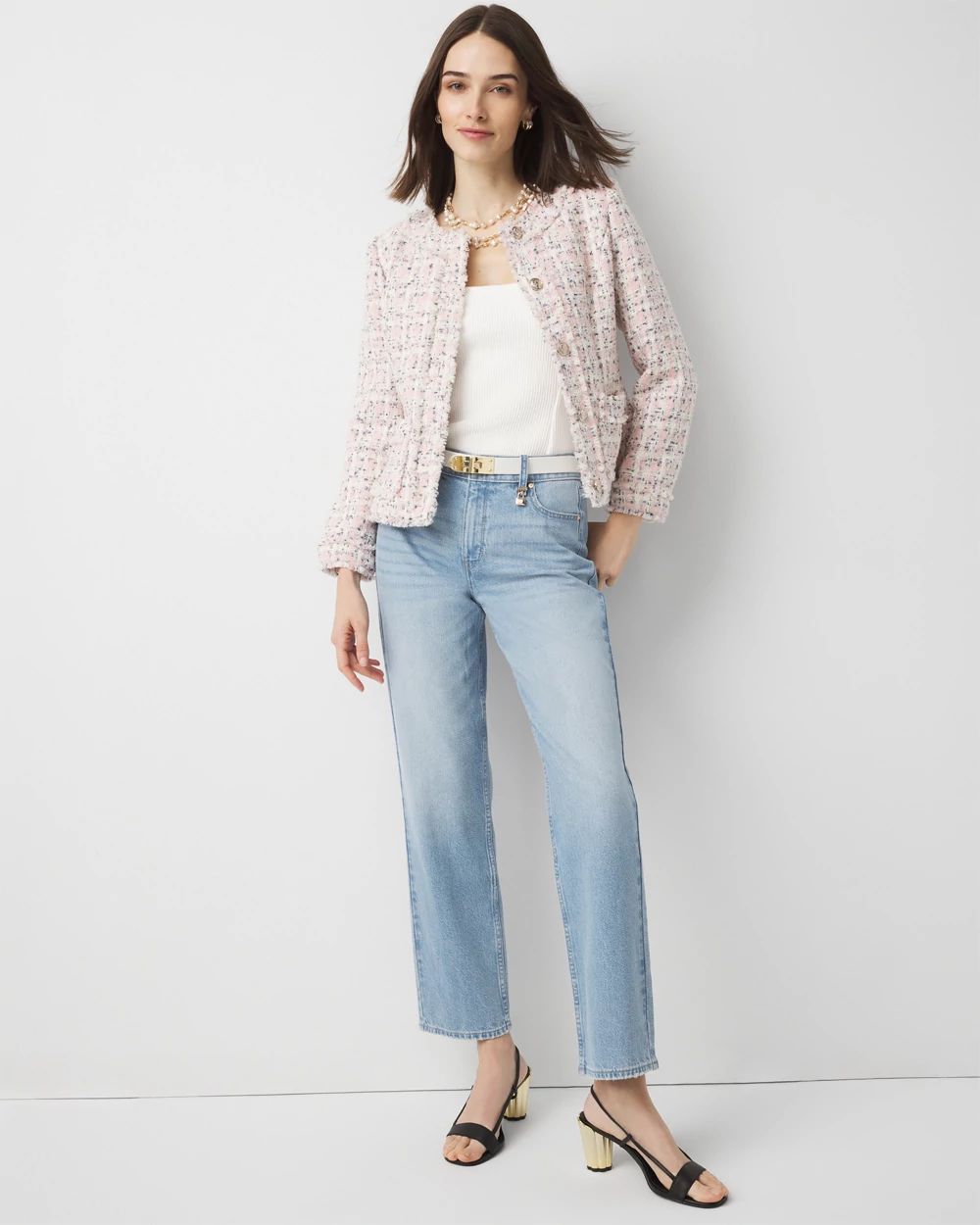 Petite High Rise Rigid Stretch Straight Jean