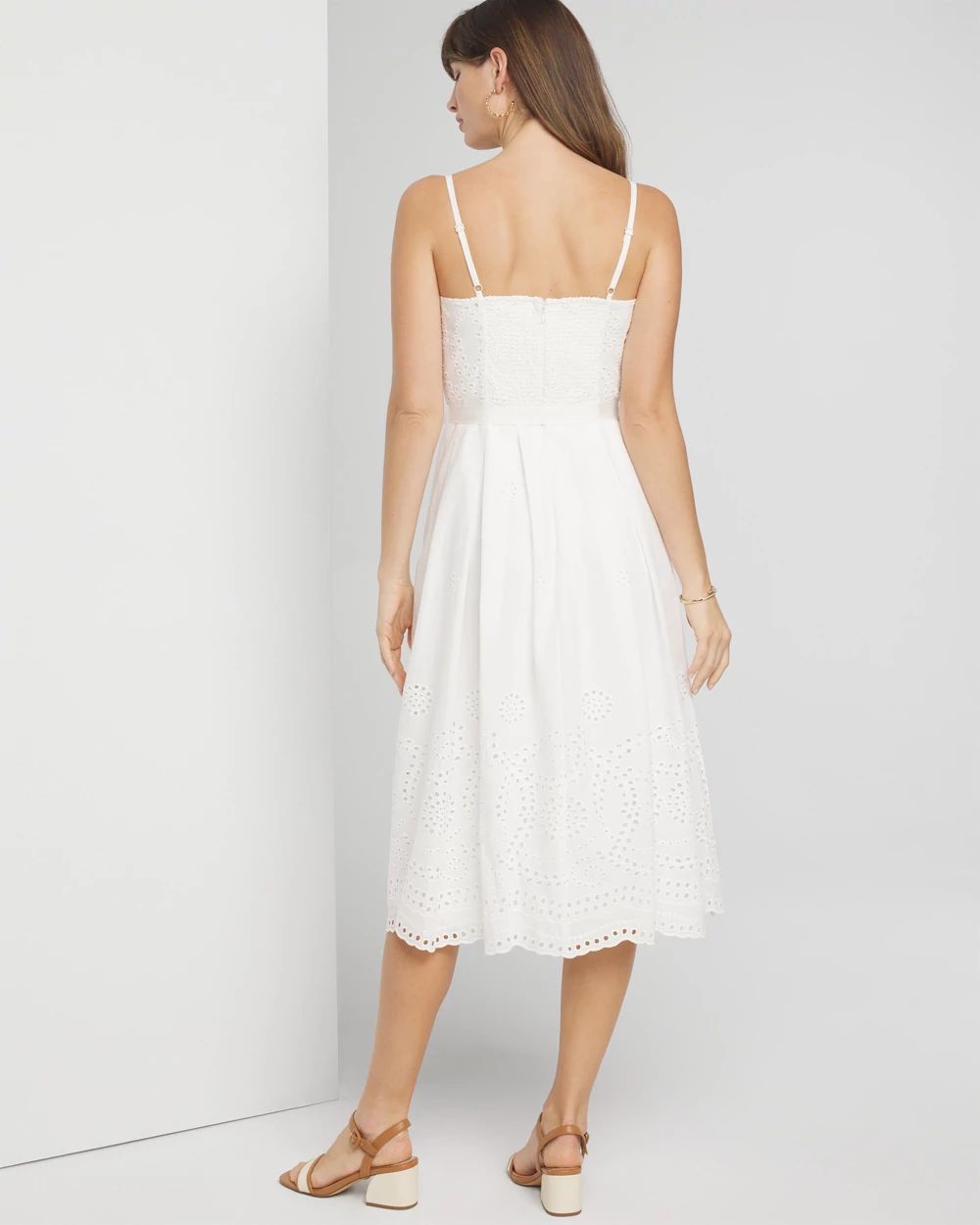 Sleeveless Eyelet Midi Dress