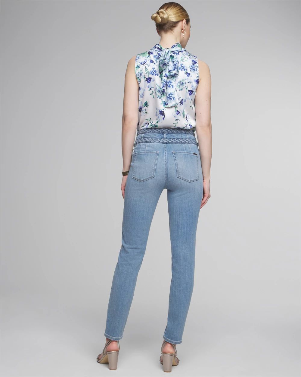 Extra High-Rise Everyday Soft Denim  Braided Slim Ankle Jeans click to view larger image.