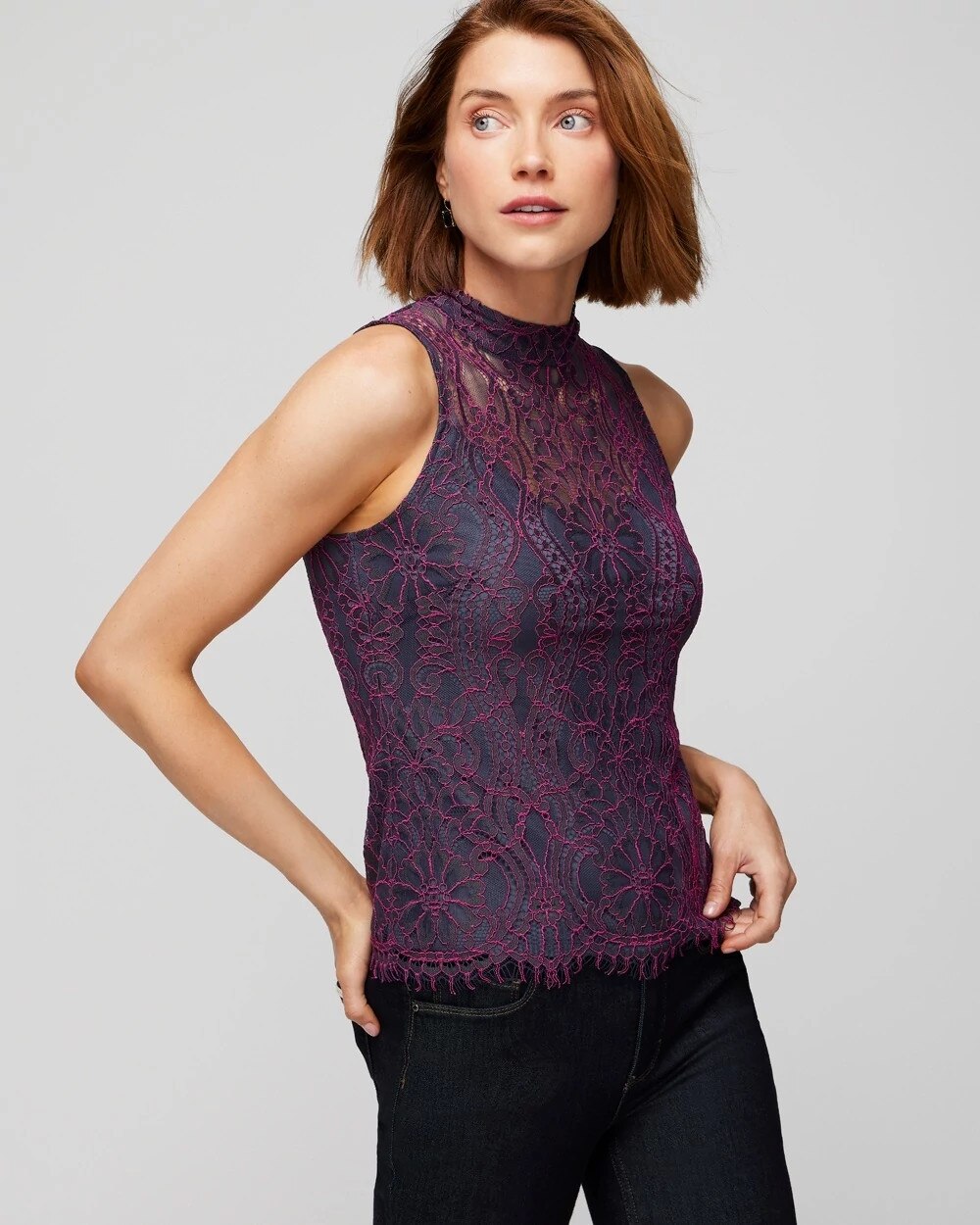 Two Tone Lace Shell - image 2
