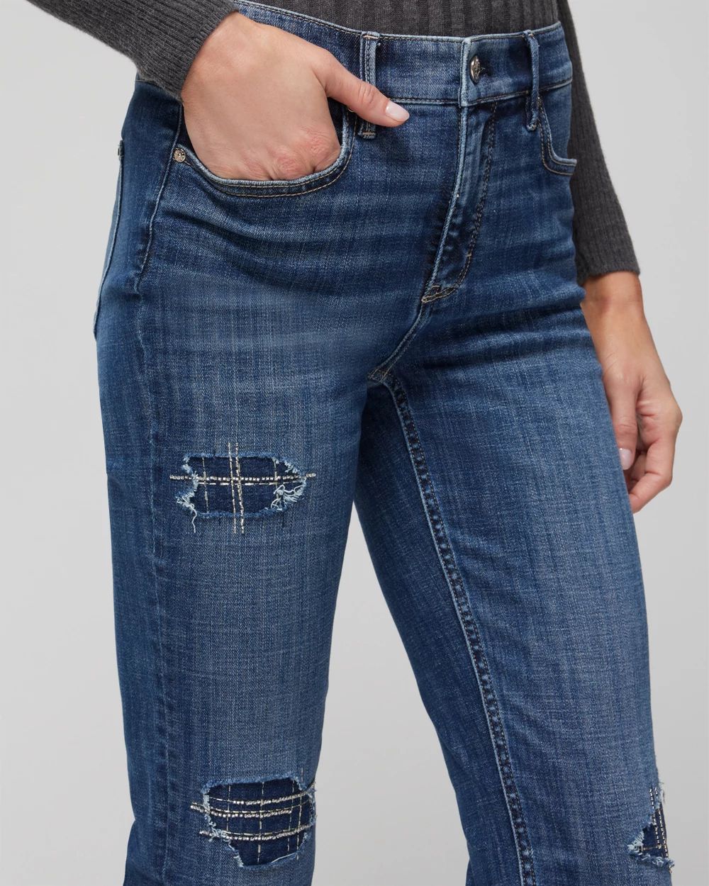 High-Rise Everyday Soft Destructed Slim Ankle Jeans | White