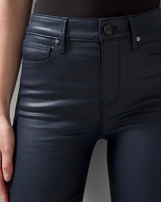 High-Rise Coated Skinny Jeans click to view larger image.