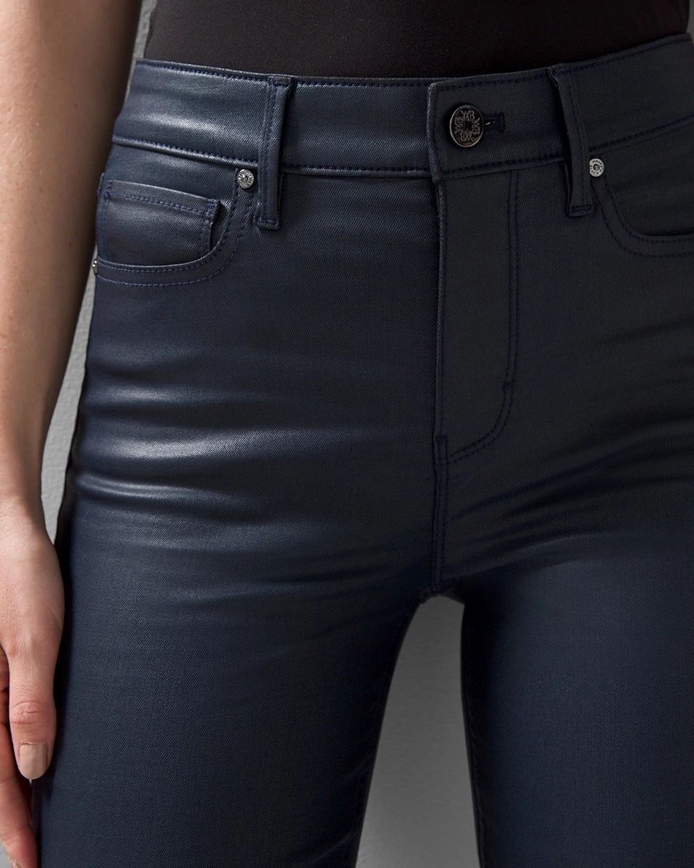 Petite High-Rise Coated Skinny Jeans