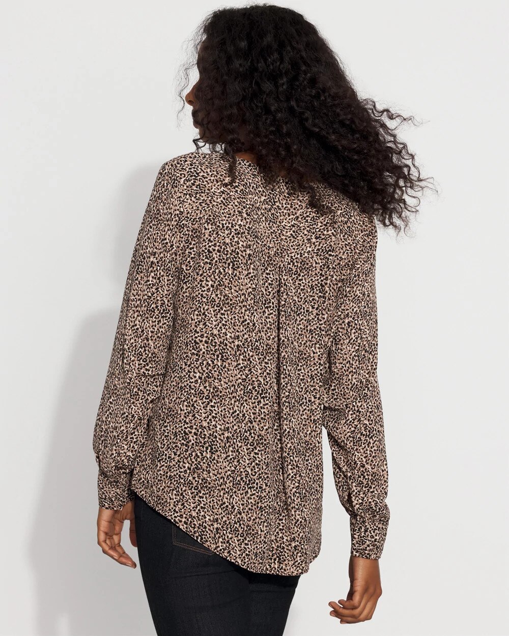 Long-Sleeve Button-Up Blouse