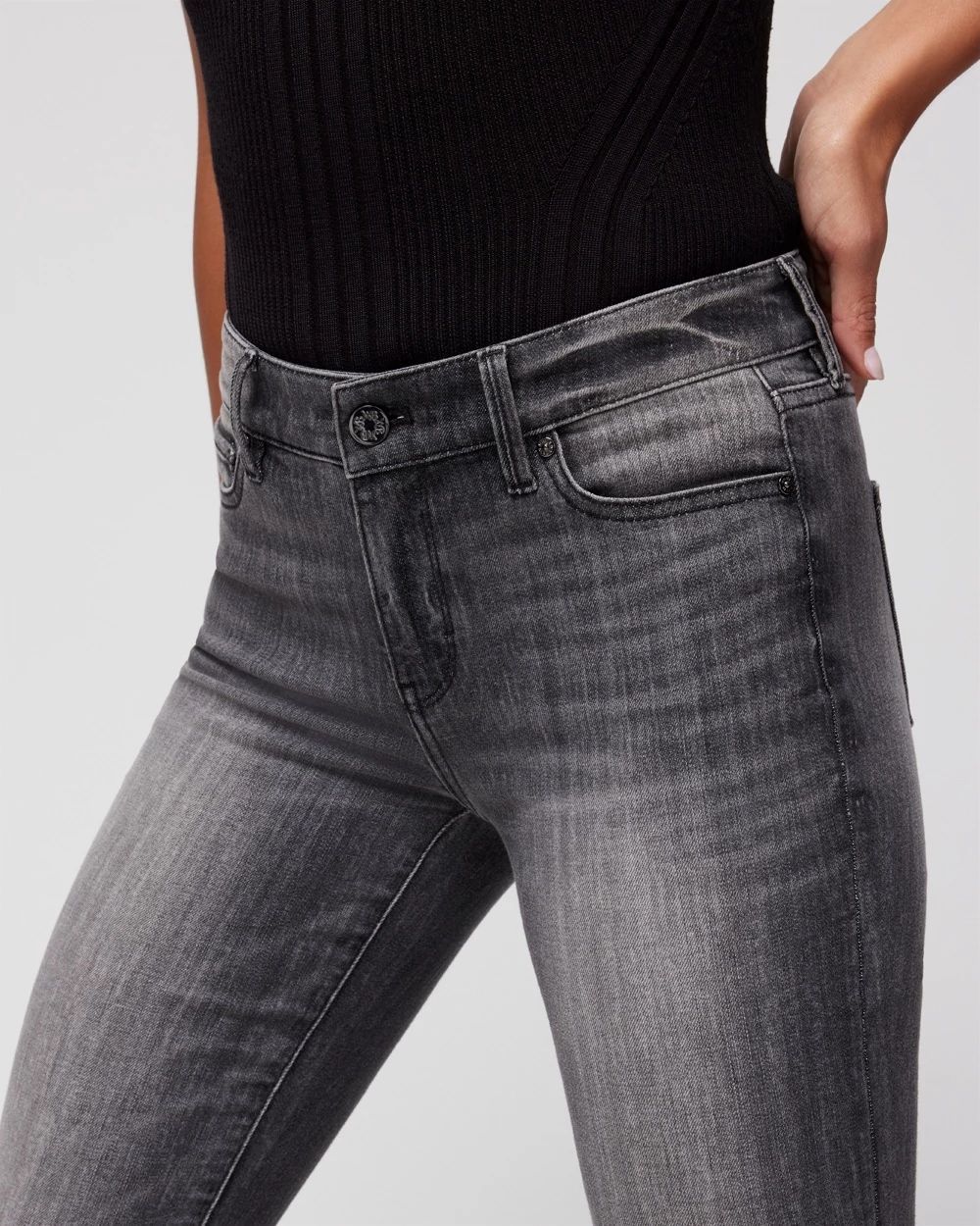 Petite Mid-Rise Bootcut Jeans click to view larger image.