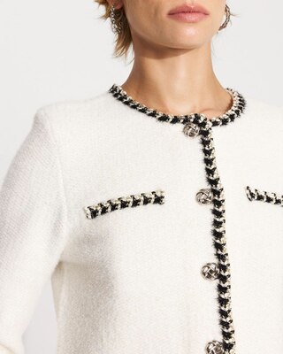 Black and White Tweed Sweater Jacket click to view larger image.