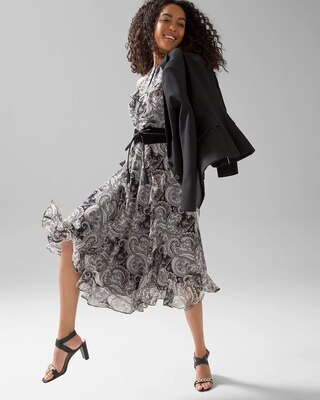 Ruffle Halter Midi Dress