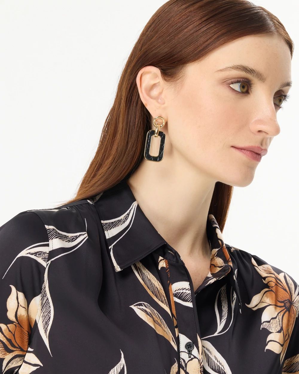 Croc Detail Drop Earrings