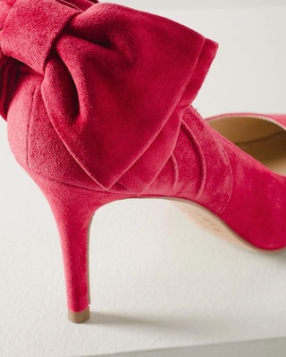 Red Suede Bow Back Pumps click to view larger image.