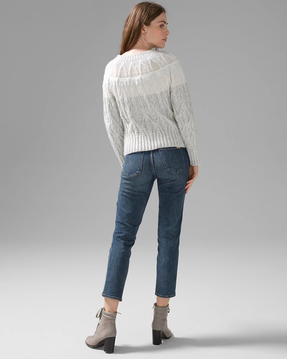 Cable Knit & Lurex Bateau Sweater