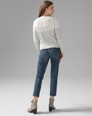 Cable Knit & Lurex Bateau Sweater