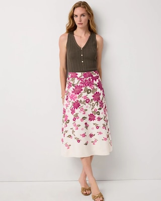 Floral A-line Midi Skirt