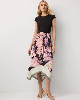 Handkerchief-Hem Midi Dress