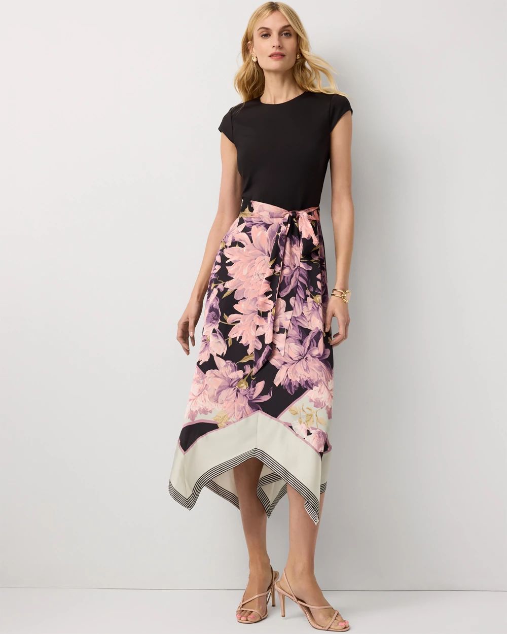 Handkerchief-Hem Midi Dress