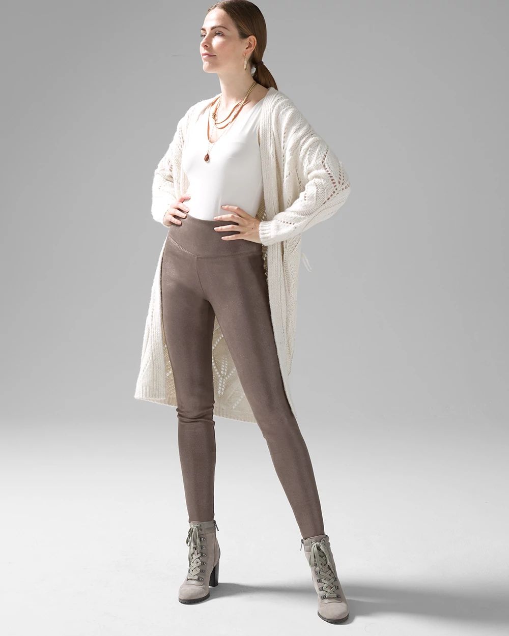 WHBM® Foil Vegan Suede Runway Leggings