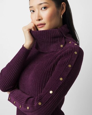 Chenille Button Sleeve Pullover click to view larger image.