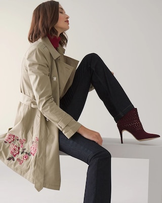 Embroidered Trench Coat