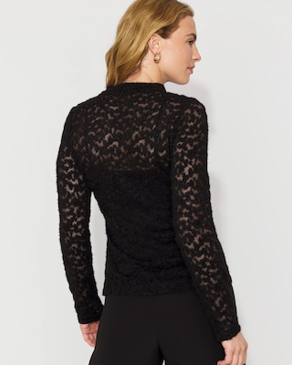 Textured Lace Mockneck Top click to view larger image.