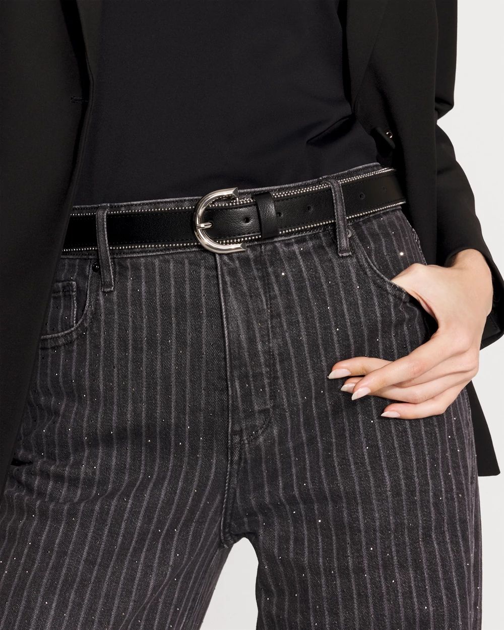 Ball Chain Faux Leather Belt