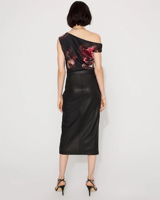 Satin Blouse Sheath Dress