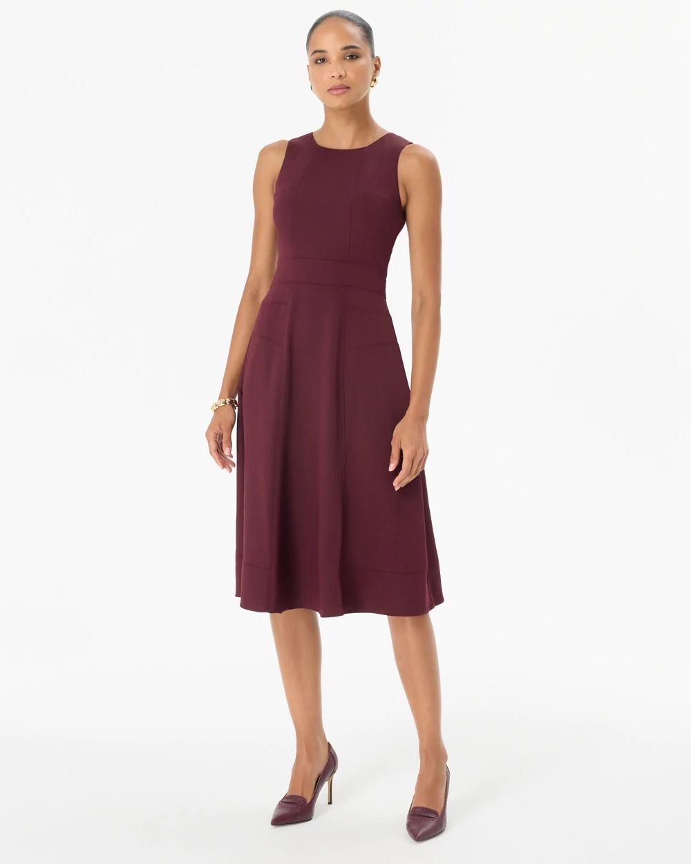 Crew Neck Sleeveless Dress