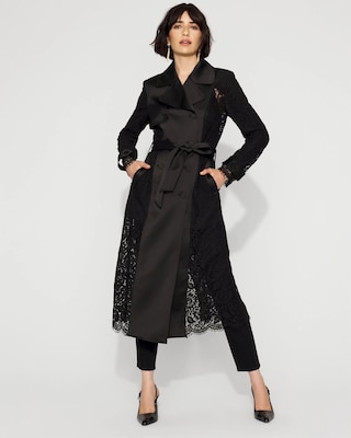 Lace + Satin Trench Coat