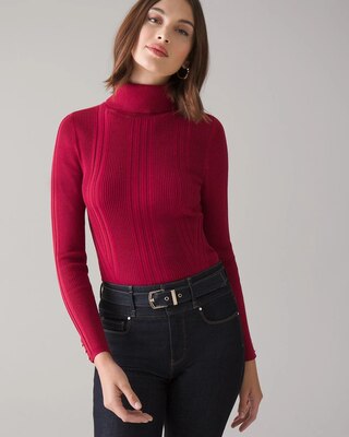Long Sleeve Transfer Rib Turtleneck