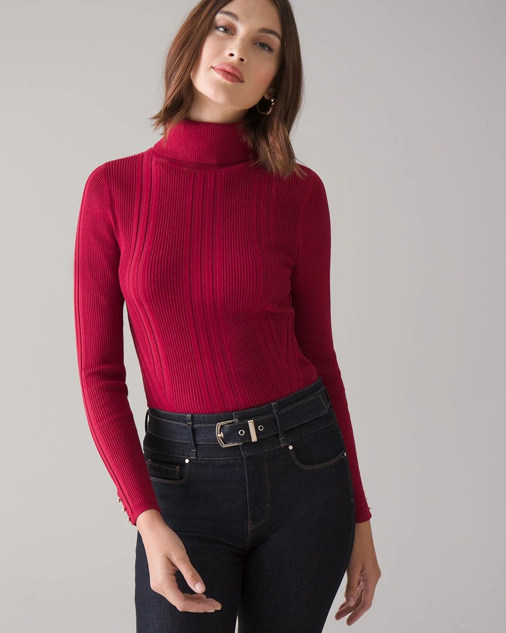 Long Sleeve Transfer Rib Turtleneck