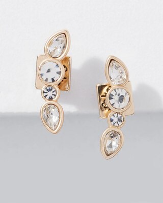 Gold Crystal Crawler Earring