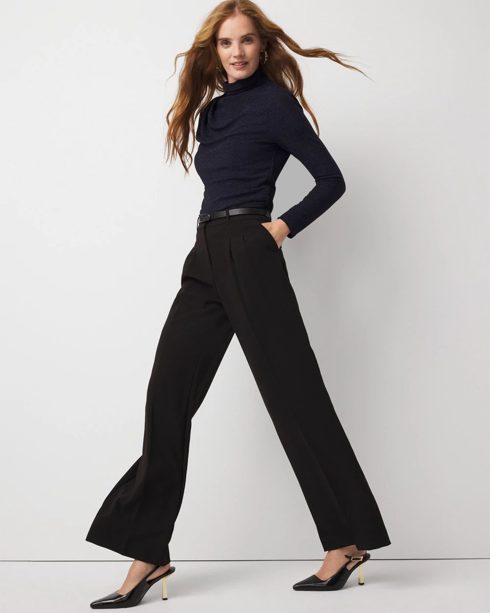 WHBM FORME™ Stretch Metallic Long-Sleeve Tee