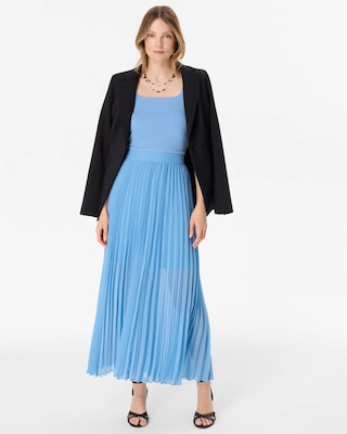 Pleated Crepe Maxi Skirt click to view larger image.